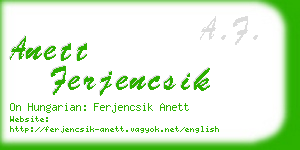 anett ferjencsik business card